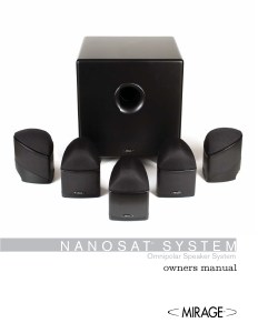 Manual de uso Mirage Nanosat System Sistema de home cinema