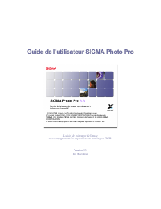 Mode d’emploi Sigma Photo Pro 3.3