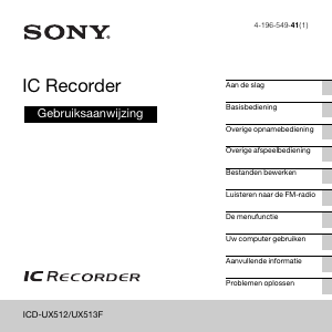 Handleiding Sony ICD-UX512 Audiorecorder