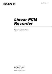 Handleiding Sony PCM-D50 Audiorecorder