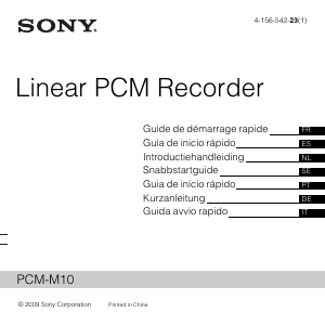 Mode d’emploi Sony PCM-M10 Enregistreur numérique