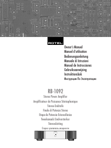 Руководство Rotel RB-1092 Усилитель