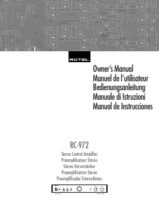 Manuale Rotel RC-972 Amplificatore