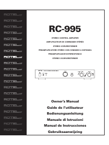 Bedienungsanleitung Rotel RC-995 Verstärker