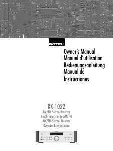 Mode d’emploi Rotel RX-1052 Récepteur