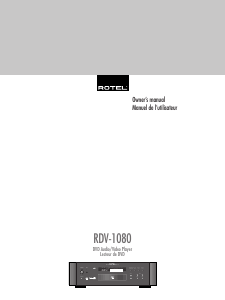 Mode d’emploi Rotel RDV-1080 Lecteur CD