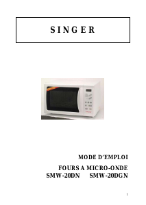 Mode d’emploi Singer SMW-20DGN Micro-onde