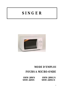 Mode d’emploi Singer SMW-20MGN Micro-onde
