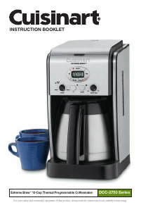 Manual Cuisinart DCC-2750P1 Coffee Machine