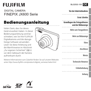 Bedienungsanleitung Fujifilm FinePix JX650 Digitalkamera