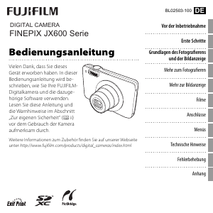 Bedienungsanleitung Fujifilm FinePix JX600 Digitalkamera