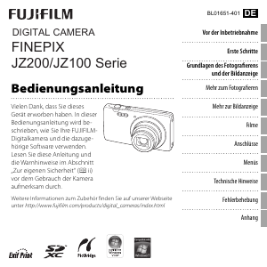 Bedienungsanleitung Fujifilm FinePix JZ200 Digitalkamera