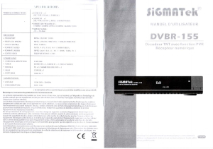 Mode d’emploi Sigmatek DVBR-155 Récepteur numérique