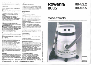 Mode d’emploi Rowenta RB-52.2 Bully Aspirateur