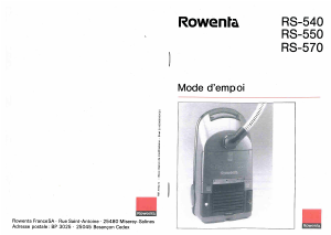 Mode d’emploi Rowenta RS-540 Aspirateur