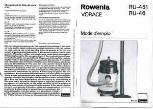 Mode d’emploi Rowenta RU-46 Vorace Aspirateur