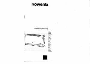 Mode d’emploi Rowenta TP 500 Grille pain