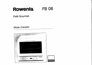 Mode d’emploi Rowenta FB-08 Four