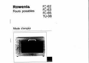 Mode d’emploi Rowenta FC-63 Four