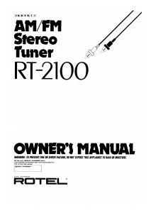 Manual de uso Rotel RT-2100 Sintonizador