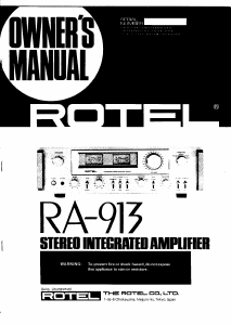 Mode d’emploi Rotel RA-913 Amplificateur