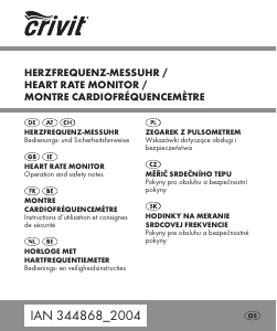 Manuál Crivit IAN 344868 Monitor srdečního tepu