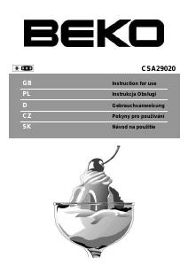 Instrukcja BEKO CSA 29020 Lodówko-zamrażarka