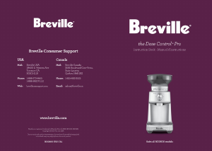 Manual Breville BCG600SILUSC the Dose Control Pro Coffee Grinder