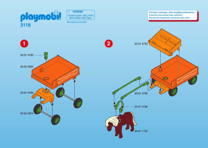 Manual Playmobil set 3118 Farm Childrens pony wagon