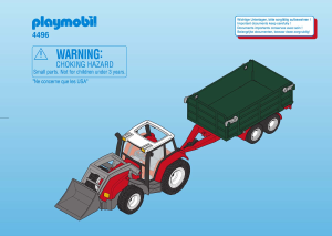 Bedienungsanleitung Playmobil set 4496 Farm Grosser Traktor mit Anhänger