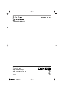 Bedienungsanleitung Zanker KE 2081 Trockner