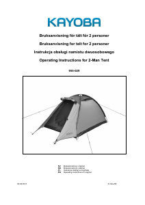 Handleiding Kayoba 955-029 Tent