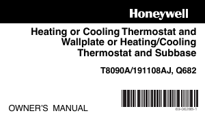 Handleiding Honeywell T8090A Thermostaat