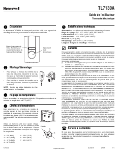 Mode d’emploi Honeywell TL7130A Thermostat