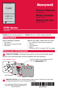 Handleiding Honeywell CT50K Thermostaat