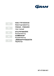 Bruksanvisning Gram KF 471854 N/1 Kjøle-fryseskap