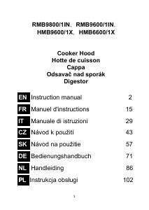 Mode d’emploi Hoover HMB9600/1X Hotte aspirante