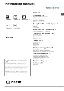 Handleiding Indesit IDVA 735 Wasdroger