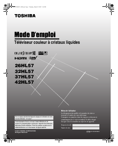 Mode d’emploi Toshiba 26HL57 Téléviseur LCD