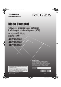 Mode d’emploi Toshiba 52RV535U Regza Téléviseur LCD