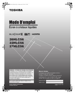 Mode d’emploi Toshiba 26HLC56 Téléviseur LCD