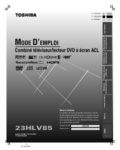 Mode d’emploi Toshiba 23HLV85 Téléviseur LCD