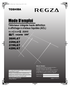 Mode d’emploi Toshiba 42HL67 Téléviseur LCD