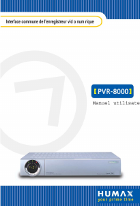 Mode d’emploi Humax PVR-8000 Récepteur numérique