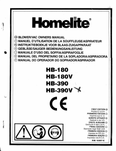 Manual Homelite HB-390V Leaf Blower