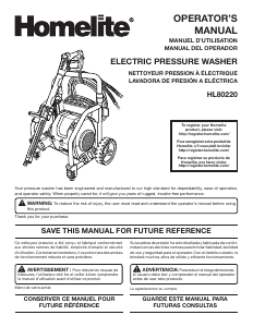 Manual de uso Homelite HL80220 Limpiadora de alta presión