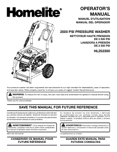 Manual de uso Homelite HL252300 Limpiadora de alta presión