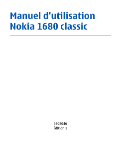 Mode d’emploi Nokia 1680 Classic Téléphone portable