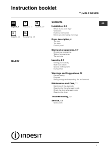 Bedienungsanleitung Indesit ISL 60 V Trockner