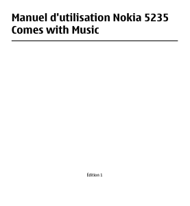 Mode d’emploi Nokia 5235 Téléphone portable